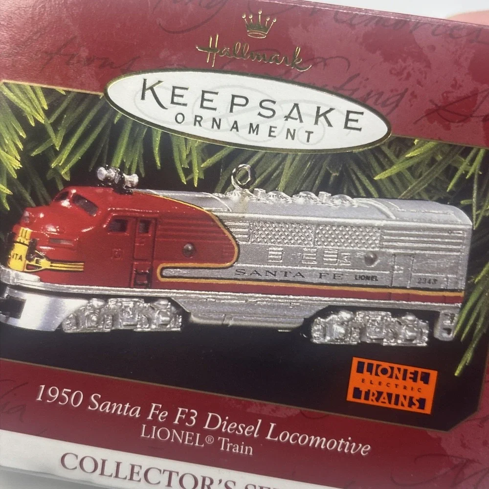 1997 Hallmark Keepsake Ornament 1950 Santa Fe F3 Diesel Locomotive Lionel Train